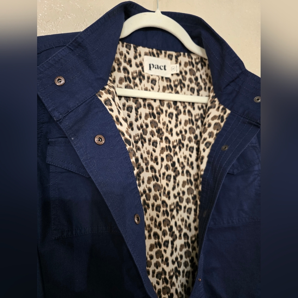 Pact Maritime Blue Organic Cotton Anorak Field Jacket - Picture 11 of 12